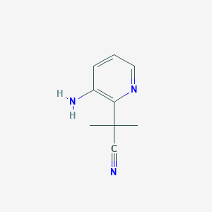 molecular formula C9H11N3 B13161549 2-(3-Aminopyridin-2-yl)-2-methylpropanenitrile 