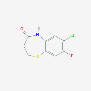 molecular formula C9H7ClFNOS B13161560 7-Chloro-8-fluoro-2,3,4,5-tetrahydro-1,5-benzothiazepin-4-one 