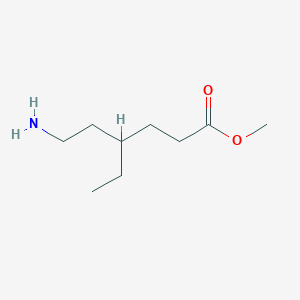 molecular formula C9H19NO2 B13161566 Methyl 6-amino-4-ethylhexanoate 