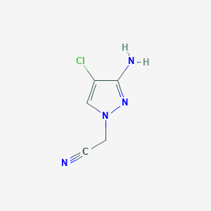 molecular formula C5H5ClN4 B13161591 2-(3-Amino-4-chloro-1H-pyrazol-1-YL)acetonitrile 