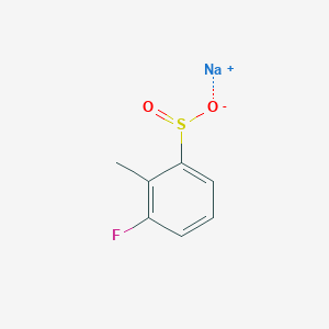 molecular formula C7H6FNaO2S B13161600 Sodium 3-fluoro-2-methylbenzene-1-sulfinate 