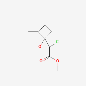 molecular formula C9H13ClO3 B13161606 Methyl 2-chloro-4,5-dimethyl-1-oxaspiro[2.3]hexane-2-carboxylate 