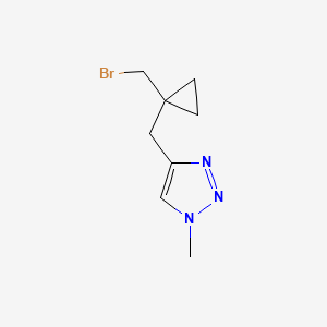 molecular formula C8H12BrN3 B13161614 4-{[1-(bromomethyl)cyclopropyl]methyl}-1-methyl-1H-1,2,3-triazole 