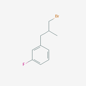 molecular formula C10H12BrF B13161649 1-(3-Bromo-2-methylpropyl)-3-fluorobenzene 