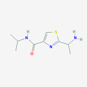 molecular formula C9H15N3OS B13161655 2-(1-aminoethyl)-N-(propan-2-yl)-1,3-thiazole-4-carboxamide 