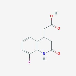 molecular formula C11H10FNO3 B13161669 2-(8-Fluoro-2-oxo-1,2,3,4-tetrahydroquinolin-4-yl)acetic acid 