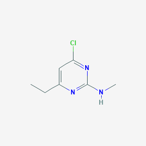 molecular formula C7H10ClN3 B13161679 4-Chloro-6-ethyl-N-methylpyrimidin-2-amine 