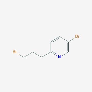 molecular formula C8H9Br2N B13161718 5-Bromo-2-(3-bromopropyl)pyridine 