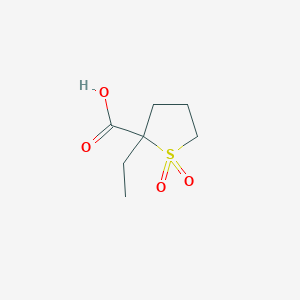 molecular formula C7H12O4S B13161754 2-ethyl-1,1-dioxothiolane-2-carboxylic acid 