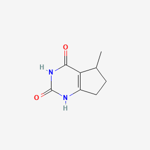 molecular formula C8H10N2O2 B13161797 5-methyl-1H,2H,3H,4H,5H,6H,7H-cyclopenta[d]pyrimidine-2,4-dione 