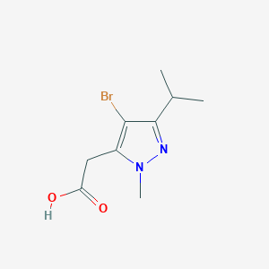 molecular formula C9H13BrN2O2 B13161809 2-[4-Bromo-1-methyl-3-(propan-2-yl)-1H-pyrazol-5-yl]acetic acid 