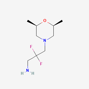 molecular formula C9H18F2N2O B13161854 3-[(2R,6S)-2,6-Dimethylmorpholin-4-yl]-2,2-difluoropropan-1-amine 