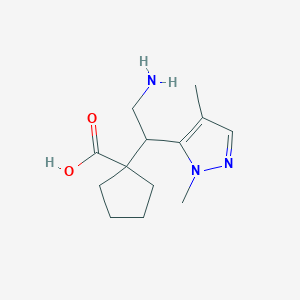 1-[2-Amino-1-(1,4-dimethyl-1H-pyrazol-5-yl)ethyl]cyclopentane-1-carboxylic acid