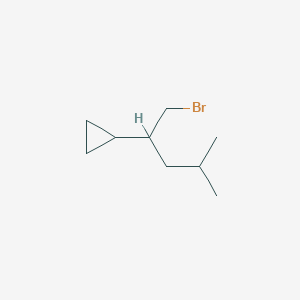 molecular formula C9H17Br B13161876 (1-Bromo-4-methylpentan-2-yl)cyclopropane 