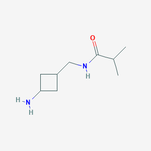 molecular formula C9H18N2O B13161885 N-[(3-aminocyclobutyl)methyl]-2-methylpropanamide 