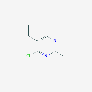 molecular formula C9H13ClN2 B13161899 4-Chloro-2,5-diethyl-6-methylpyrimidine 