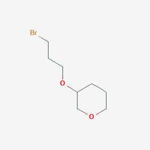 molecular formula C8H15BrO2 B13161936 3-(3-Bromopropoxy)oxane 