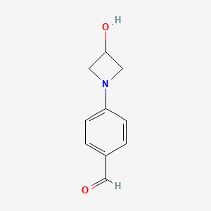 molecular formula C10H11NO2 B13161944 4-(3-Hydroxyazetidin-1-yl)benzaldehyde 