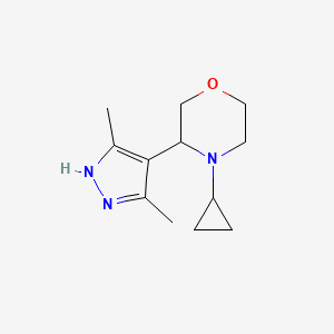 molecular formula C12H19N3O B13161950 4-Cyclopropyl-3-(3,5-dimethyl-1H-pyrazol-4-yl)morpholine 