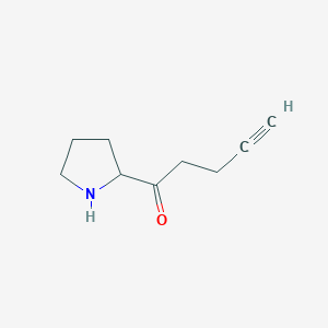 molecular formula C9H13NO B13161971 1-(Pyrrolidin-2-yl)pent-4-yn-1-one 