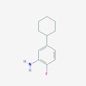 molecular formula C12H16FN B13162009 5-Cyclohexyl-2-fluoroaniline 