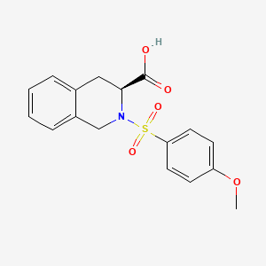 molecular formula C17H17NO5S B13162016 (3S)-2-(4-Methoxybenzenesulfonyl)-1,2,3,4-tetrahydroisoquinoline-3-carboxylic acid 