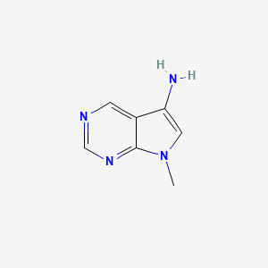 molecular formula C7H8N4 B13162017 7-Methyl-7H-pyrrolo[2,3-d]pyrimidin-5-amine 