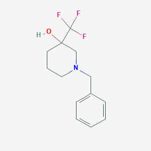 molecular formula C13H16F3NO B13162027 1-Benzyl-3-(trifluoromethyl)piperidin-3-ol 