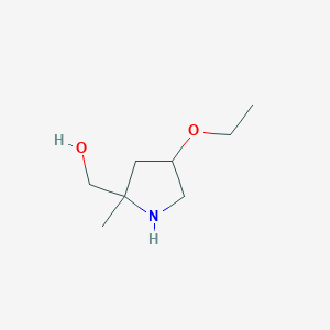 molecular formula C8H17NO2 B13162028 (4-Ethoxy-2-methylpyrrolidin-2-yl)methanol 