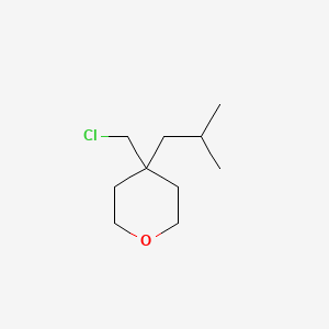 molecular formula C10H19ClO B13162055 4-(Chloromethyl)-4-(2-methylpropyl)oxane 