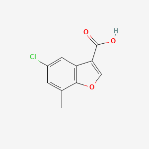 molecular formula C10H7ClO3 B13162108 5-Chloro-7-methylbenzofuran-3-carboxylic acid 