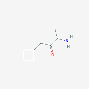 molecular formula C8H15NO B13162144 3-Amino-1-cyclobutylbutan-2-one 