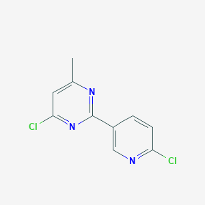 molecular formula C10H7Cl2N3 B13162175 4-Chloro-2-(6-chloropyridin-3-yl)-6-methylpyrimidine 