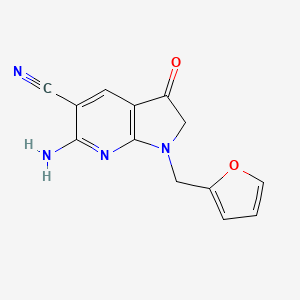 6-amino-1-(2-furylmethyl)-3-oxo-2,3-dihydro-1H-pyrrolo[2,3-b]pyridine-5-carbonitrile