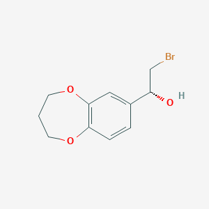 molecular formula C11H13BrO3 B13162219 (1R)-2-bromo-1-(3,4-dihydro-2H-1,5-benzodioxepin-7-yl)ethan-1-ol 