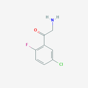 molecular formula C8H7ClFNO B13162272 2-Amino-1-(5-chloro-2-fluorophenyl)ethan-1-one 