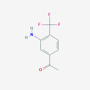 molecular formula C9H8F3NO B13162274 1-(3-Amino-4-(trifluoromethyl)phenyl)ethanone 