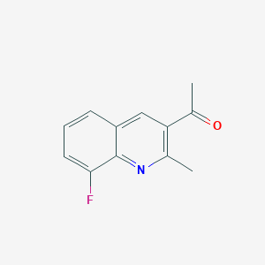 molecular formula C12H10FNO B13162281 1-(8-Fluoro-2-methylquinolin-3-yl)ethanone 