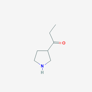 molecular formula C7H13NO B13162315 1-(3-Pyrrolidinyl)-1-propanone 