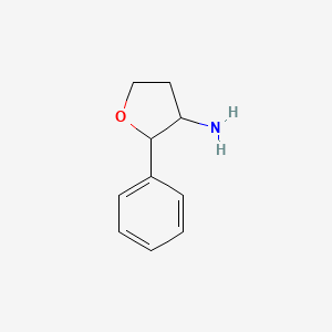 molecular formula C10H13NO B13162329 2-Phenyloxolan-3-amine 