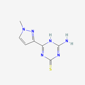 molecular formula C7H8N6S B13162340 4-Amino-6-(1-methyl-1H-pyrazol-3-yl)-1,3,5-triazine-2-thiol 