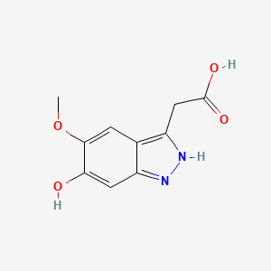 molecular formula C10H10N2O4 B13162352 2-(6-hydroxy-5-methoxy-2H-indazol-3-yl)acetic acid CAS No. 1306606-54-1