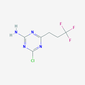 molecular formula C6H6ClF3N4 B13162359 4-Chloro-6-(3,3,3-trifluoropropyl)-1,3,5-triazin-2-amine 