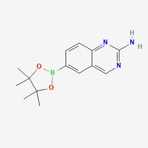 molecular formula C14H18BN3O2 B1316241 6-(4,4,5,5-四甲基-1,3,2-二氧杂硼环-2-基)喹唑啉-2-胺 CAS No. 882670-92-0