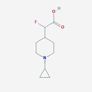 molecular formula C10H16FNO2 B13162423 2-(1-Cyclopropylpiperidin-4-yl)-2-fluoroacetic acid 