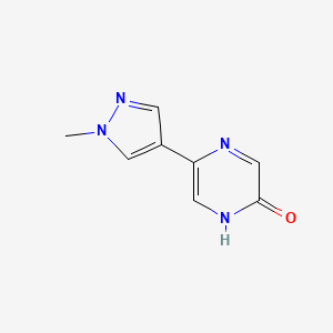 molecular formula C8H8N4O B13162442 5-(1-Methyl-1H-pyrazol-4-yl)-1,2-dihydropyrazin-2-one 