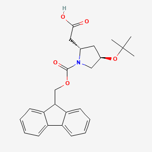 molecular formula C25H29NO5 B1316248 [(2S,4R)-4-叔丁氧基-1-{[(9H-芴-9-基)甲氧羰基}吡咯烷-2-基]乙酸 CAS No. 957509-29-4