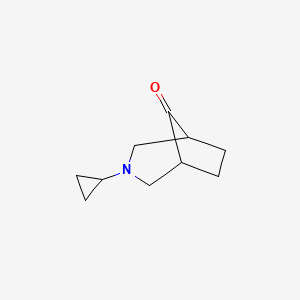 molecular formula C10H15NO B13162493 3-Cyclopropyl-3-azabicyclo[3.2.1]octan-8-one 