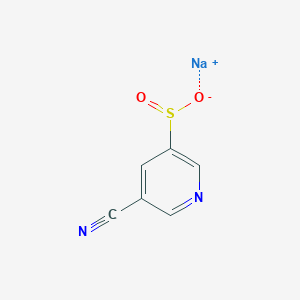 molecular formula C6H3N2NaO2S B13162497 Sodium 5-cyanopyridine-3-sulfinate 