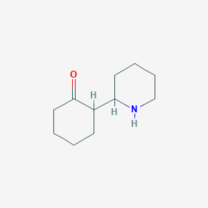 molecular formula C11H19NO B13162499 2-(Piperidin-2-yl)cyclohexan-1-one 